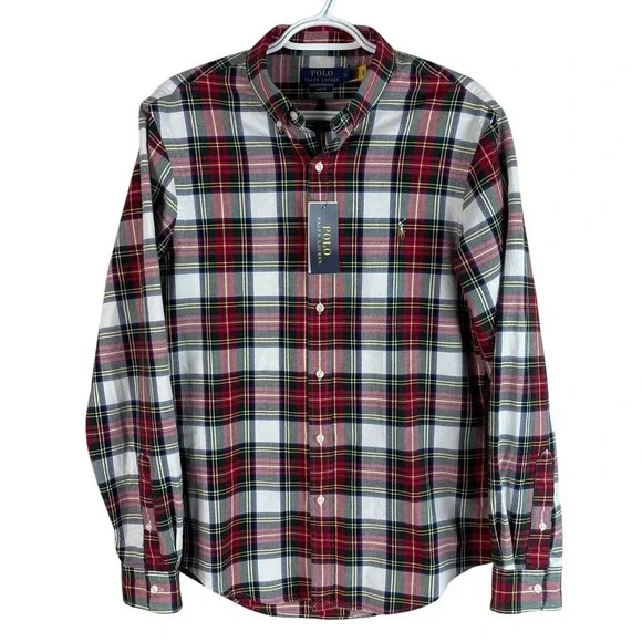 NEW Polo Ralph Lauren Mens S Slim Fit Plaid Oxford Shirt Button Down Cotton $125